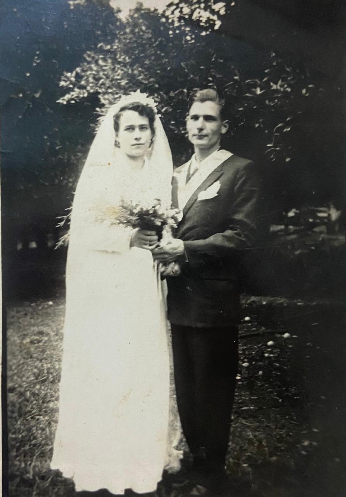 Retrato de casamento de Carlos Rausch e esposa